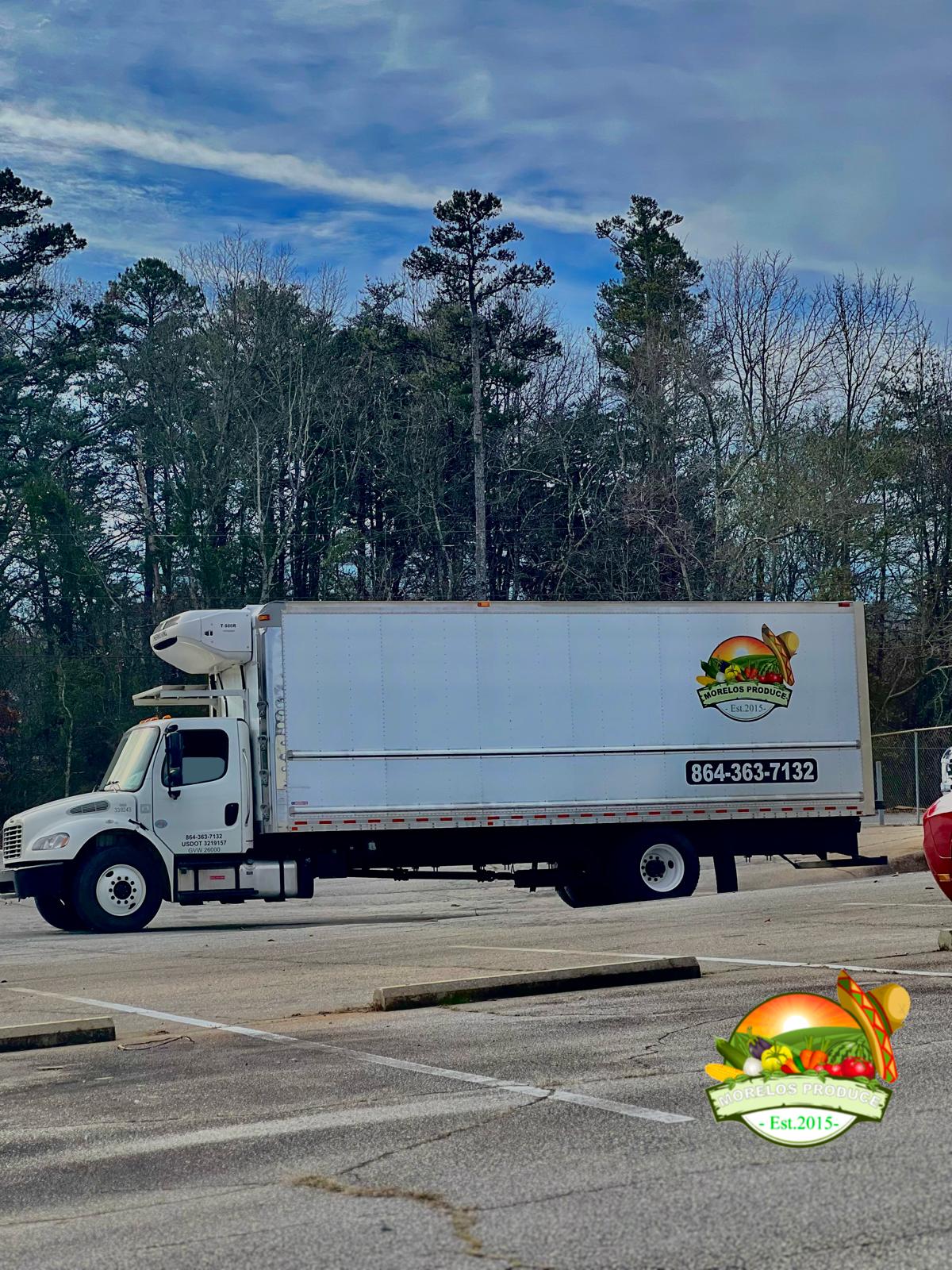 Camión de reparto de Morelos Produce